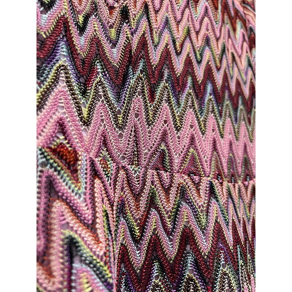 Candie's Women's Knit 70's‎ 90's Dress Colorful Sleeveless V Neck Size Medium - Picture 4 of 8